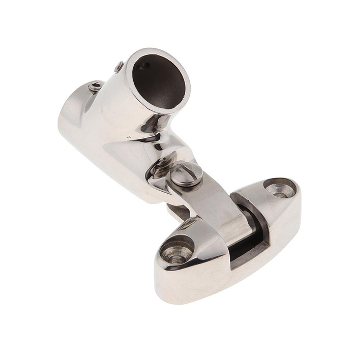 Pipe clamps for boats, made of high-polished 316 stainless steel, corrosion-resistant. T-rail clamps for boats.
