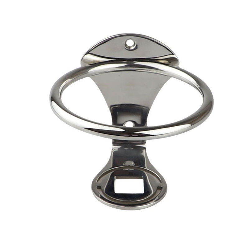 Custom-made marine-grade 316 stainless steel drink holders for yachts and trucks.