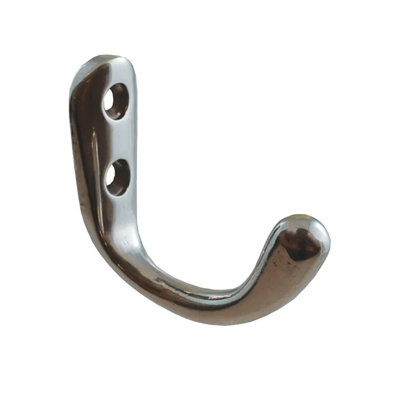Traditional zinc-plated coat and hat hooks, easy to install in bathrooms and kitchens.