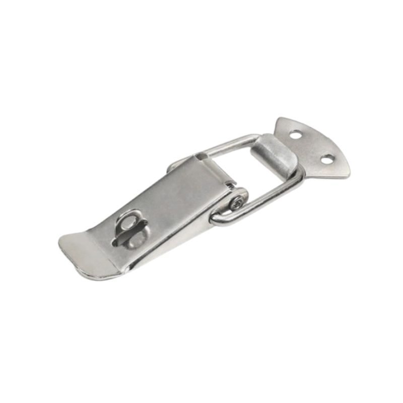 Stainless steel spring-loaded toggle clamp.