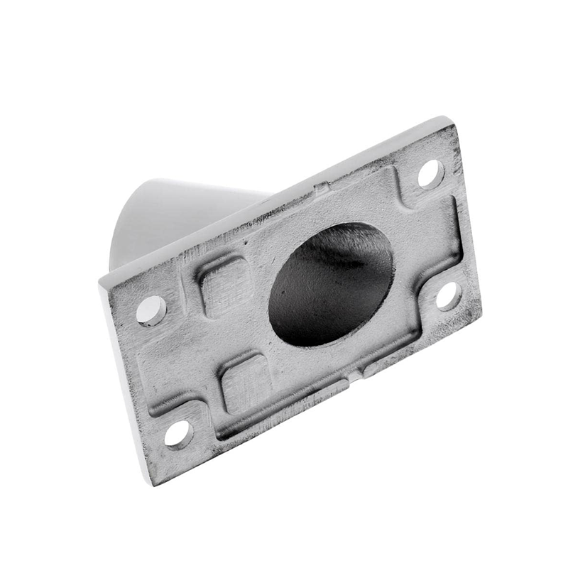 Boat handrail bracket, 1-inch pipe, rectangular base - Stainless Steel 316, 60-degree and 45-degree angles. Factory price. Made in China.