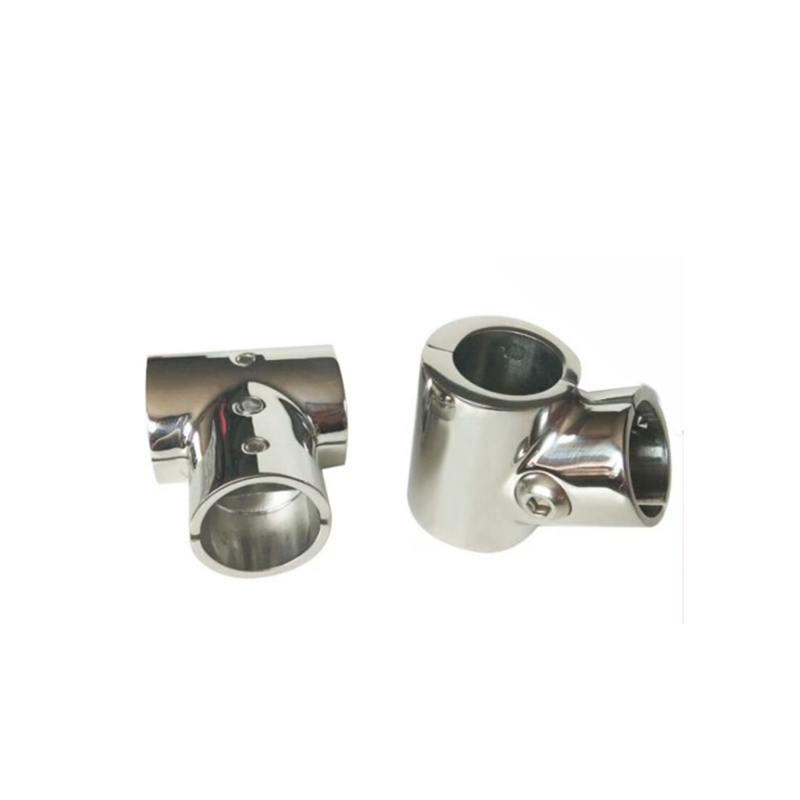 60-degree mirror-polished stainless steel pipe fitting, marine equipment.