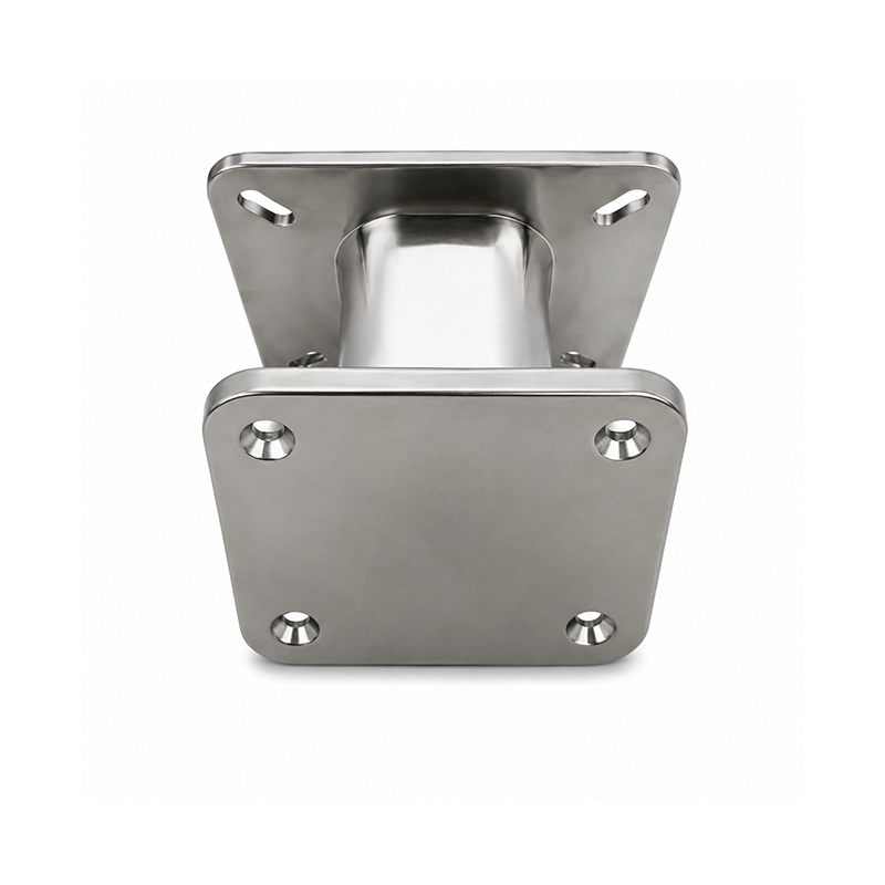 Polished stainless steel marine radar mounting bearing.