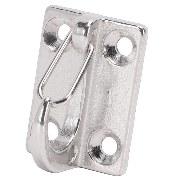 Simple stainless steel spring hooks for wall mounting, rustproof, for coastal homes and decks.