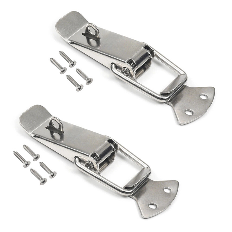 Stainless steel spring-loaded toggle clamp.