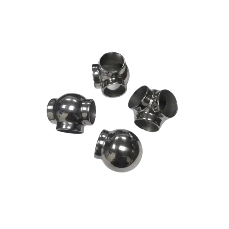  Satin Solid Stainless Steel Ball Elbow With Side Outlet
