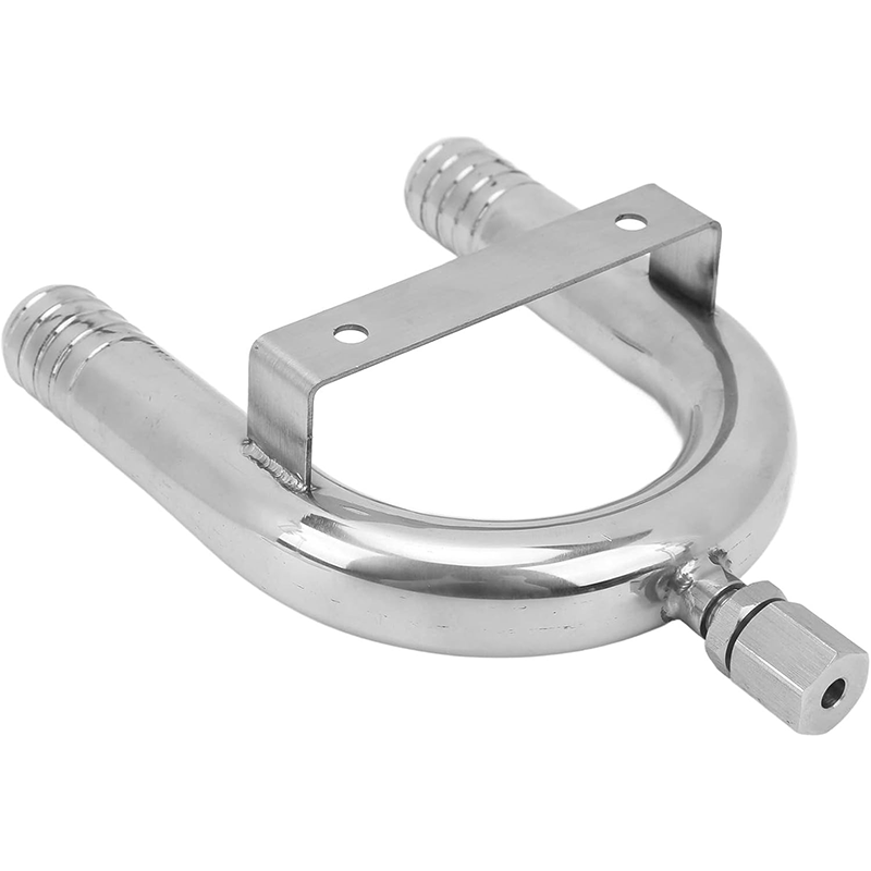 304 food-grade stainless steel U-shaped bent pipe fitting for beverage dispensers, 3/8 inch.