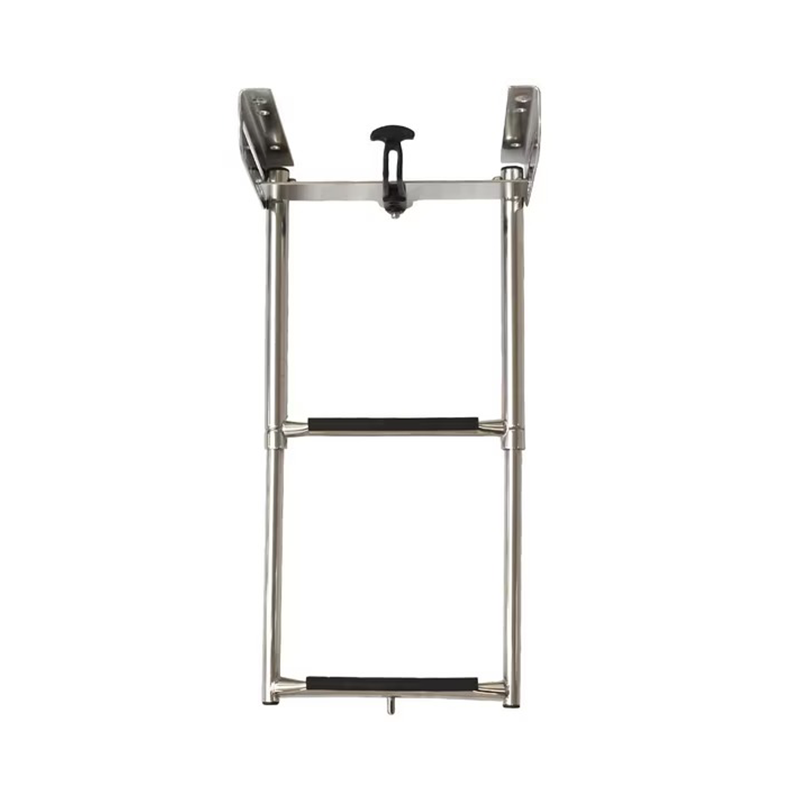 FOYO retractable 2/3 step folding ladders made of 304 stainless steel for yachts and marine vessels.