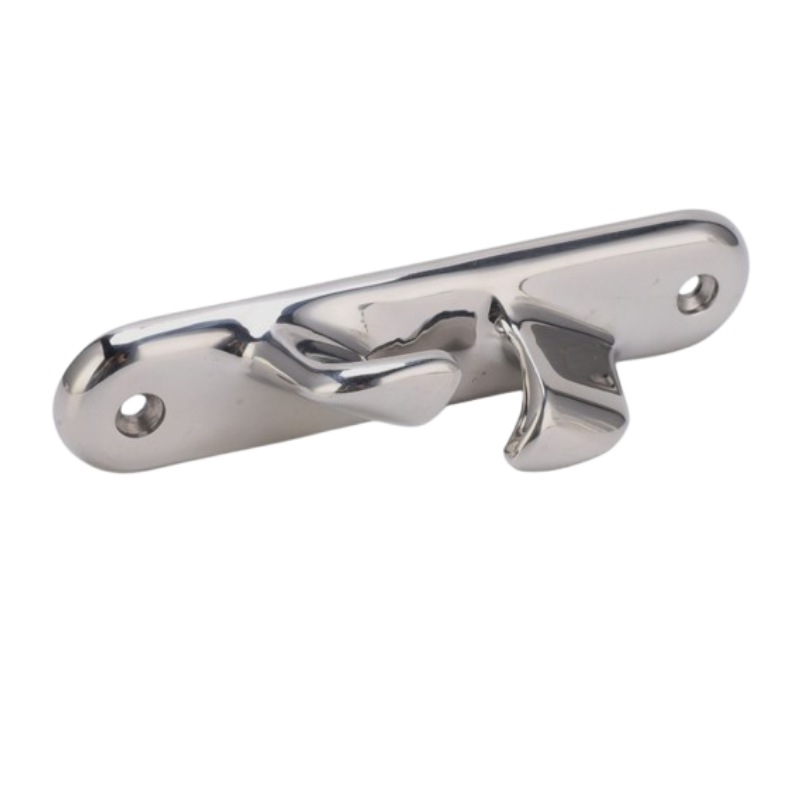 Curved steel boat, tilted boat hull, stainless steel hull.