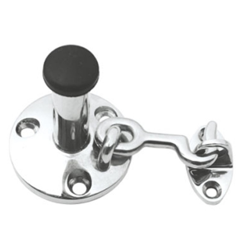 HIDEA polished, die-cast boat cabin door lock with AISI 304/316 marine-grade stainless steel fasteners.