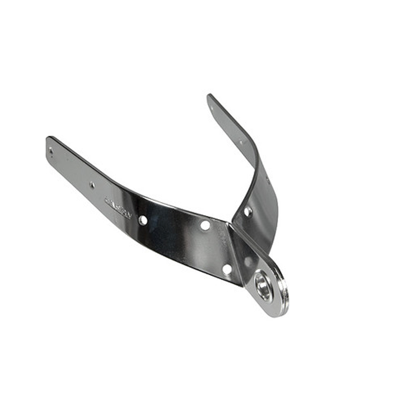 Stainless steel connectors for securing the vang bracket to the mast of a sailboat (Laser or ILCA brand).