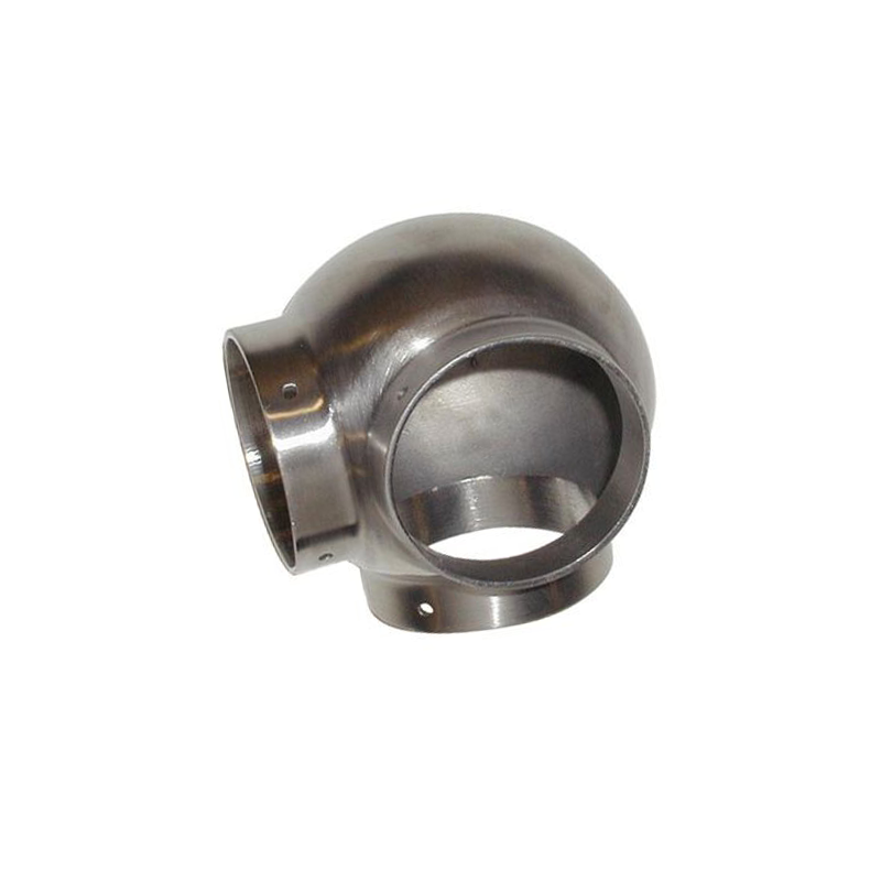  Satin Solid Stainless Steel Ball Elbow With Side Outlet