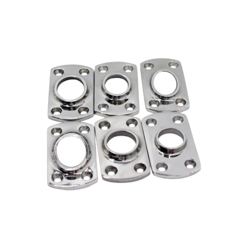 New 90-degree stainless steel rail, marine hardware, stanchion base, weldable square tube.