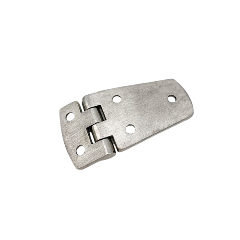 Trapezoidal shower door hinges, five-hole hinges, high-polished 316 stainless steel yacht hinges.
