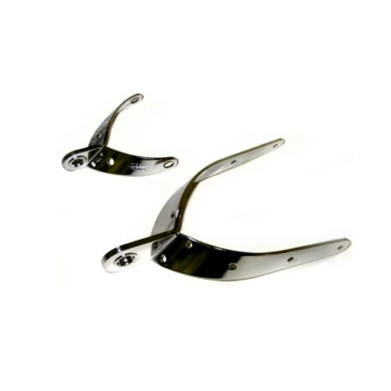 Stainless steel connectors for securing the vang bracket to the mast of a sailboat (Laser or ILCA brand).