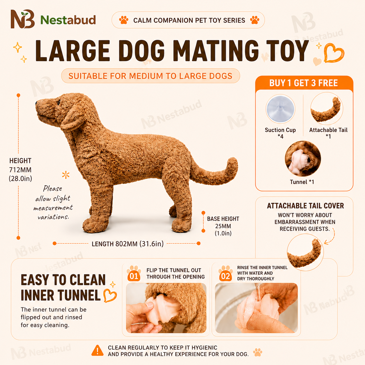 Realistic Female Dog Companion Toy for Male Dogs