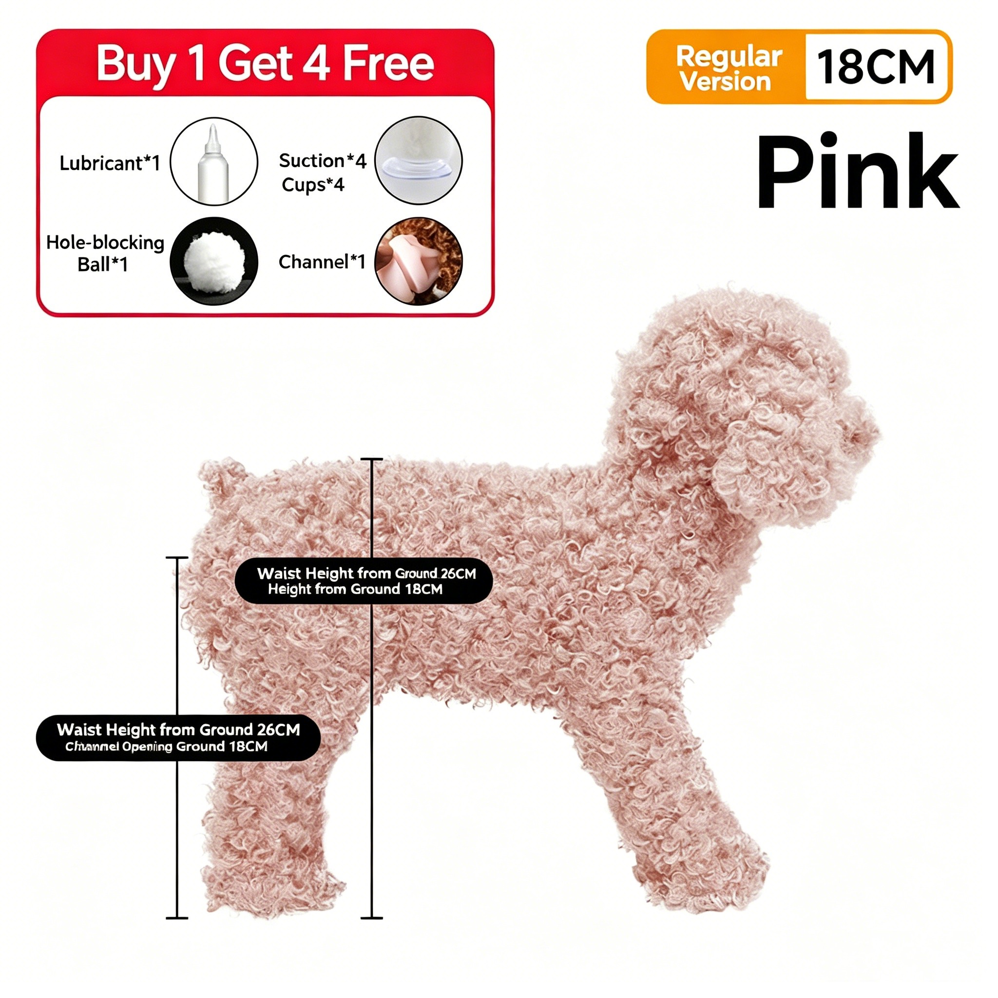 Pink Realistic Female Dog Breeding Toy for Male Dogs | Silicone Companion Training Aid | 18CM & 13CM Available
