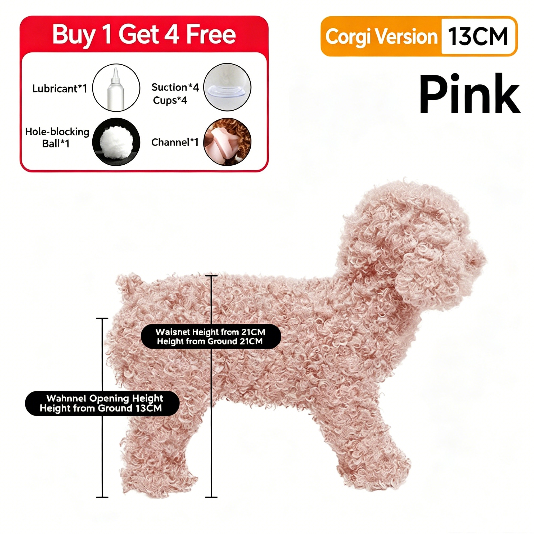 Pink Realistic Female Dog Breeding Toy for Male Dogs | Silicone Companion Training Aid | 18CM & 13CM Available