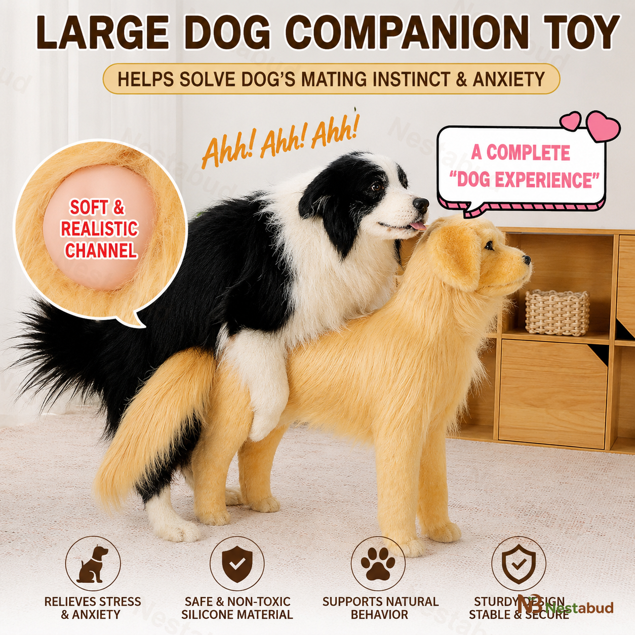 Realistic Female Dog Companion Toy for Male Dogs – Nestabud
