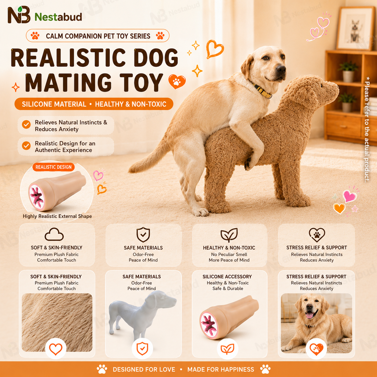 Realistic Female Dog Companion Toy for Male Dogs