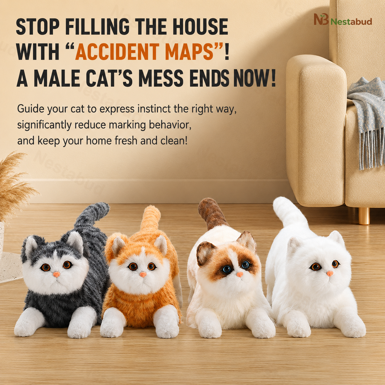 Catnip Plush Companion Toy for Male Cats