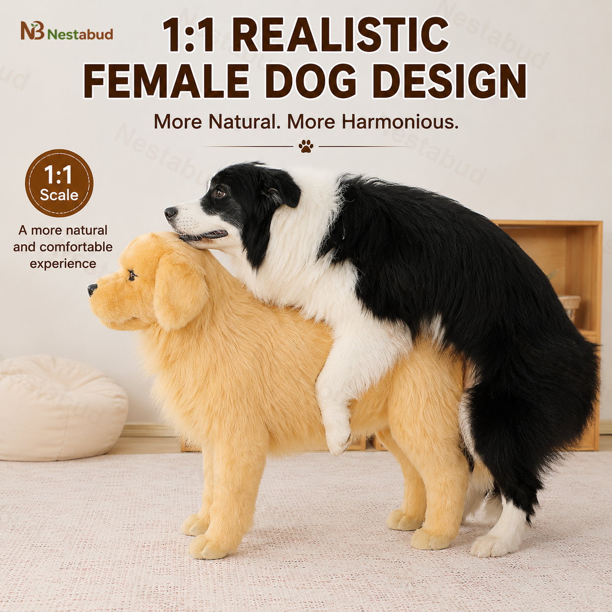 Realistic Female Dog Companion Toy for Male Dogs – Nestabud