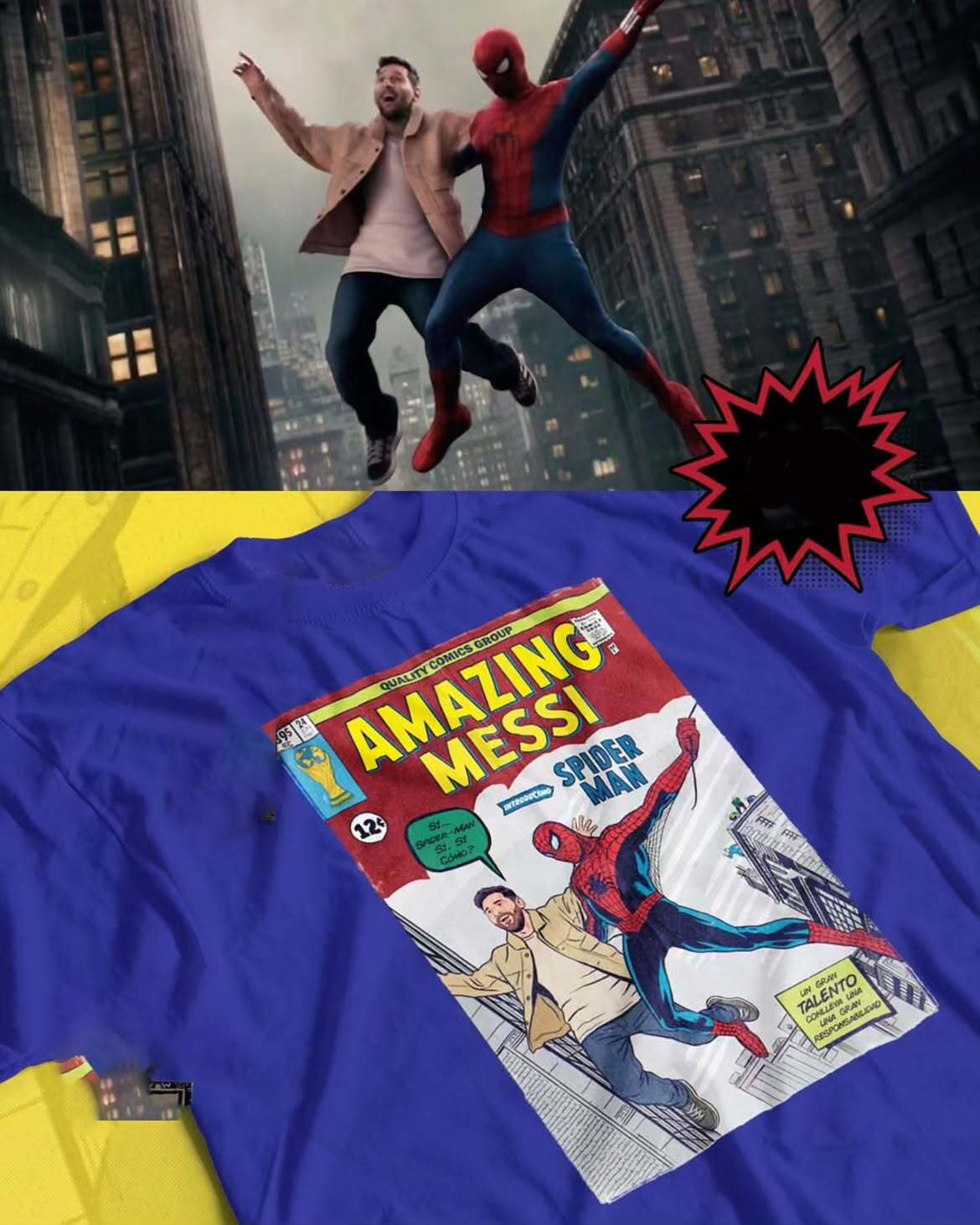 Amazing Messi Comic T-Shirt, Soccer Superhero Graphic Tee