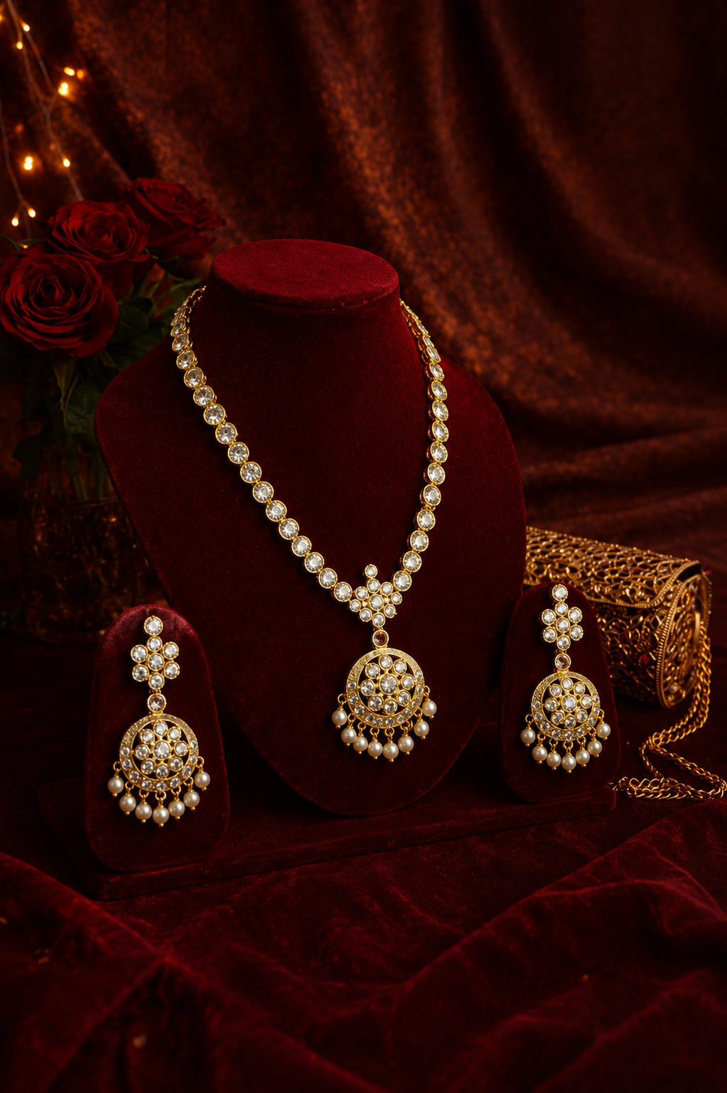 Gold Plated Traditional Stone Necklace
