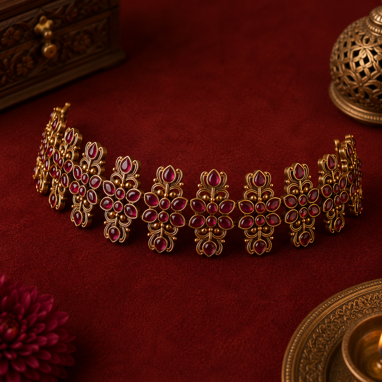 Traditional Gold-Plated Choker Necklace
