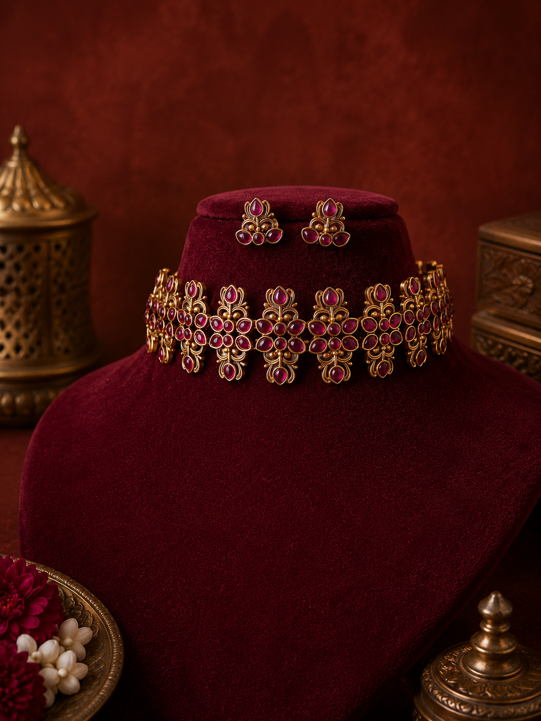 Traditional Gold-Plated Choker Necklace