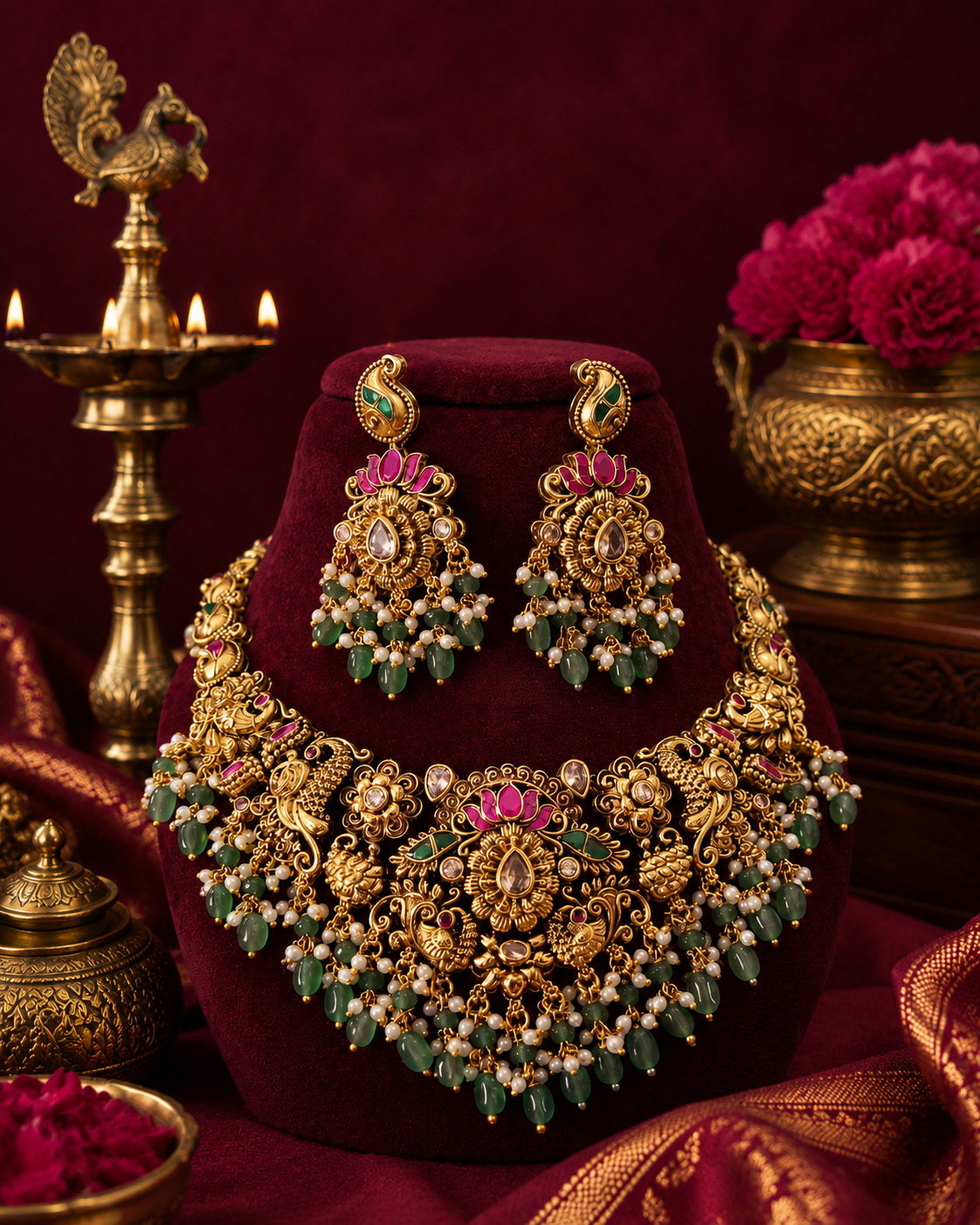 Traditional Kundan Peacock Choker