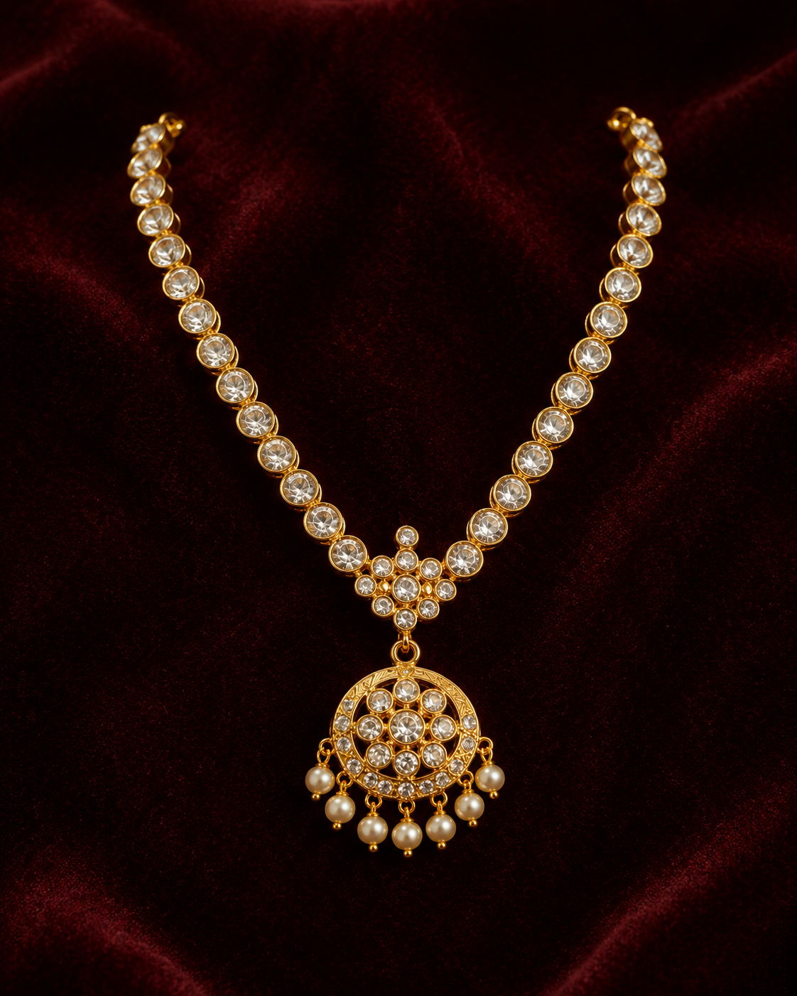 Gold Plated Traditional Stone Necklace