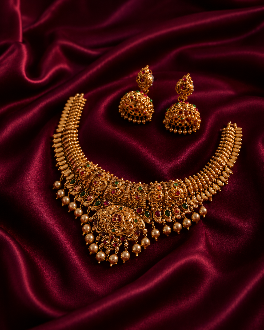 Ethnic Peacock Heritage Necklace Set