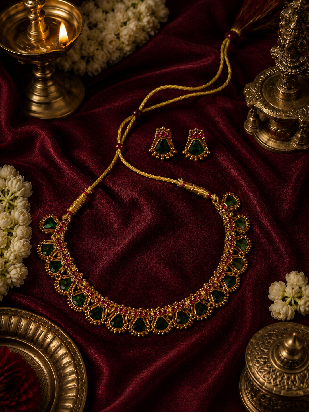 Traditional Palakka Necklace Set