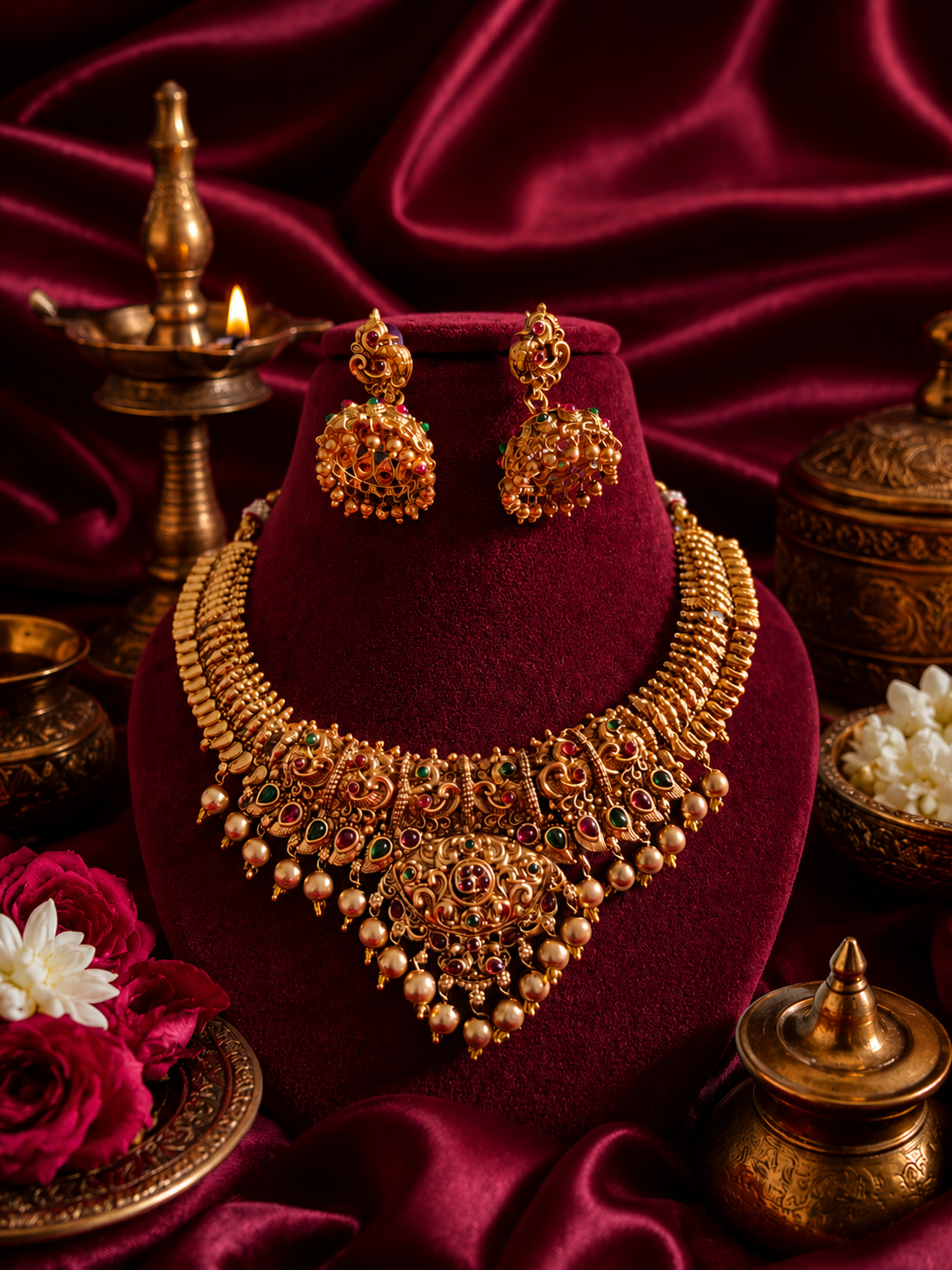 Ethnic Peacock Heritage Necklace Set