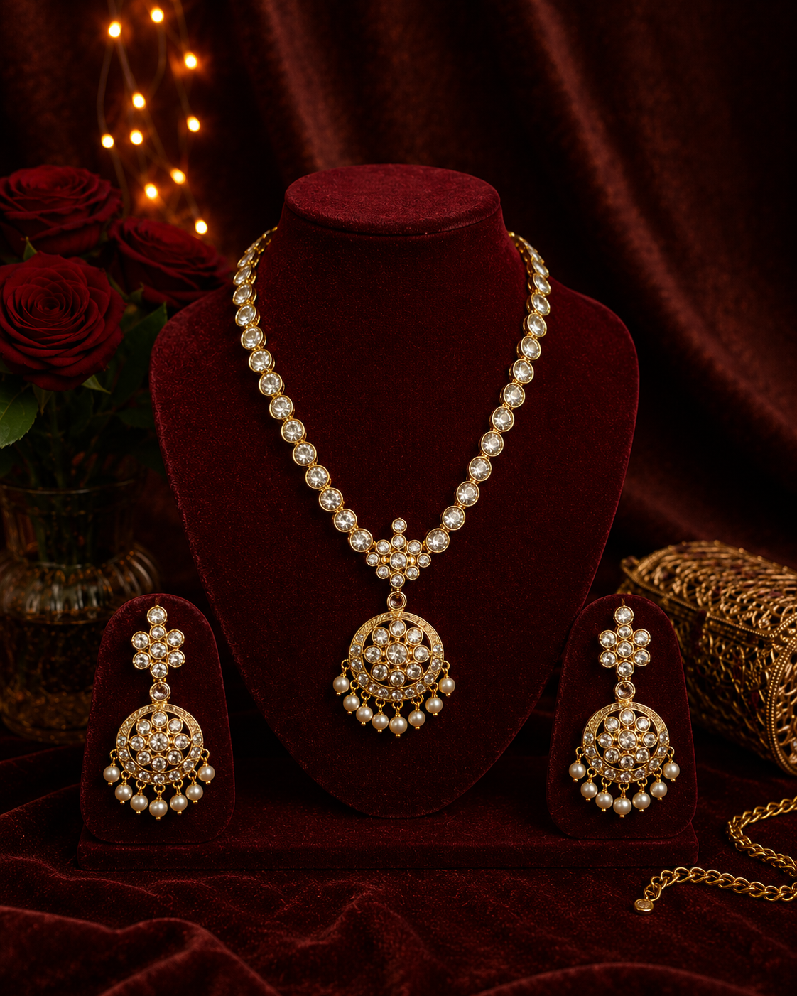 Gold Plated Traditional Stone Necklace
