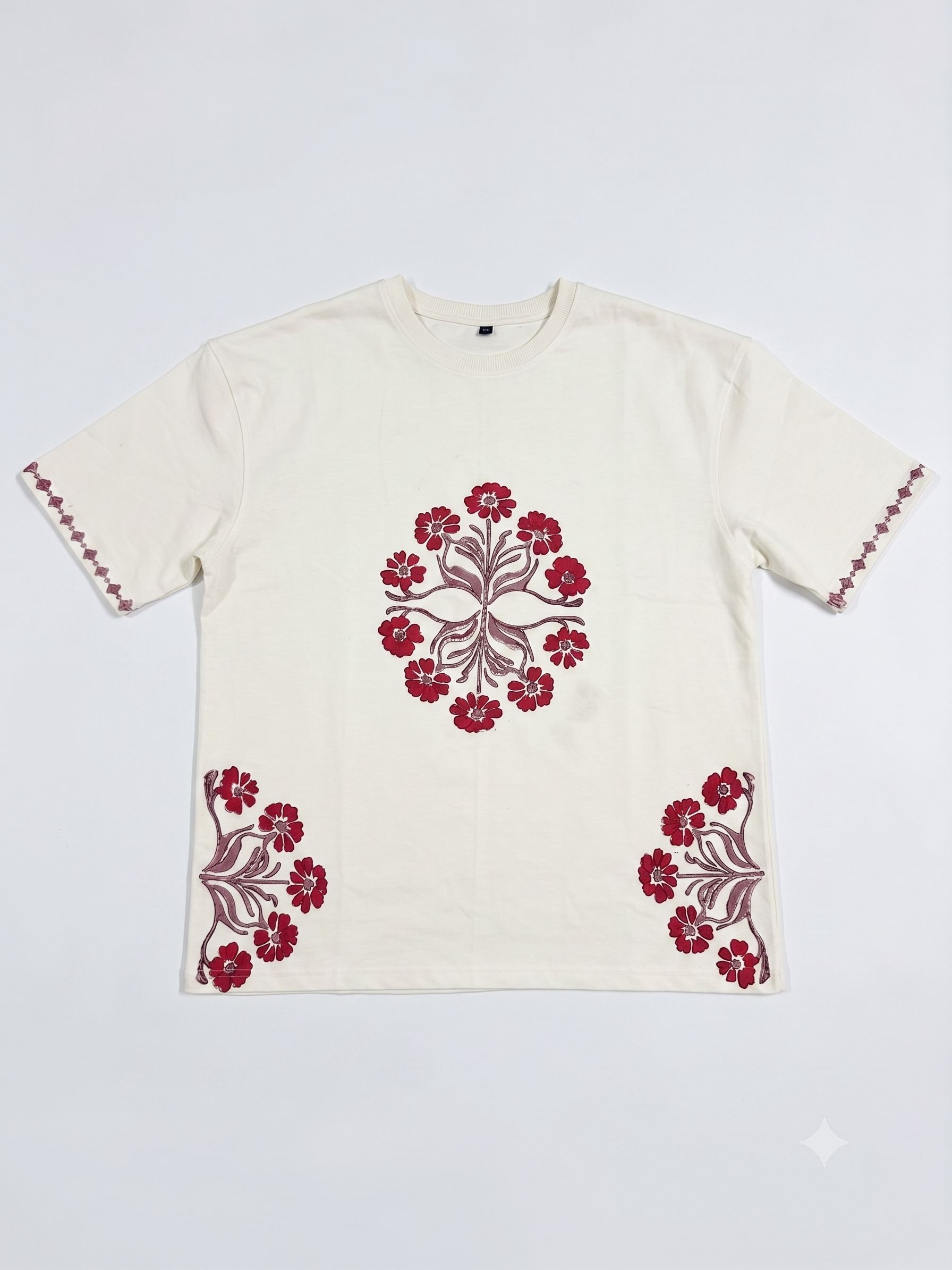 Flower Hand Block White T-Shirt