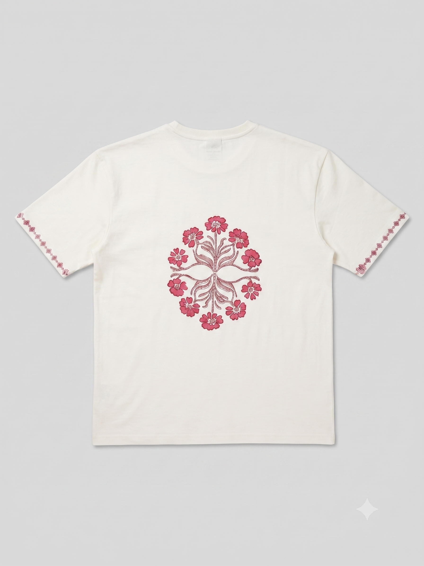Flower Hand Block White T-Shirt