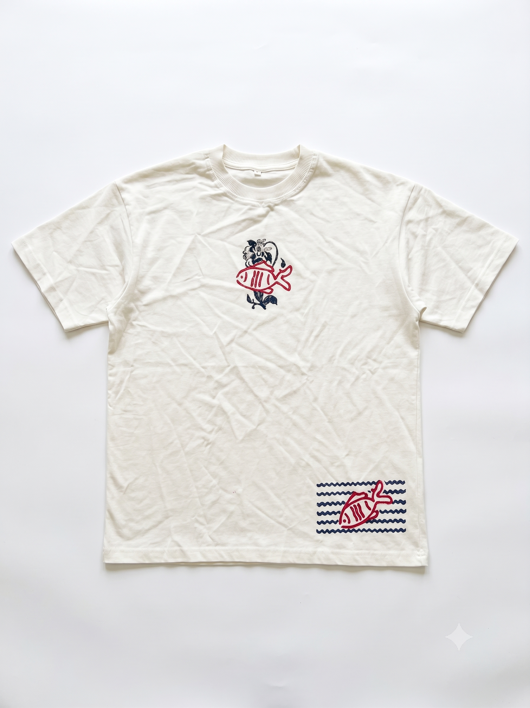 Hand Block Bulldog Fish T-Shirt
