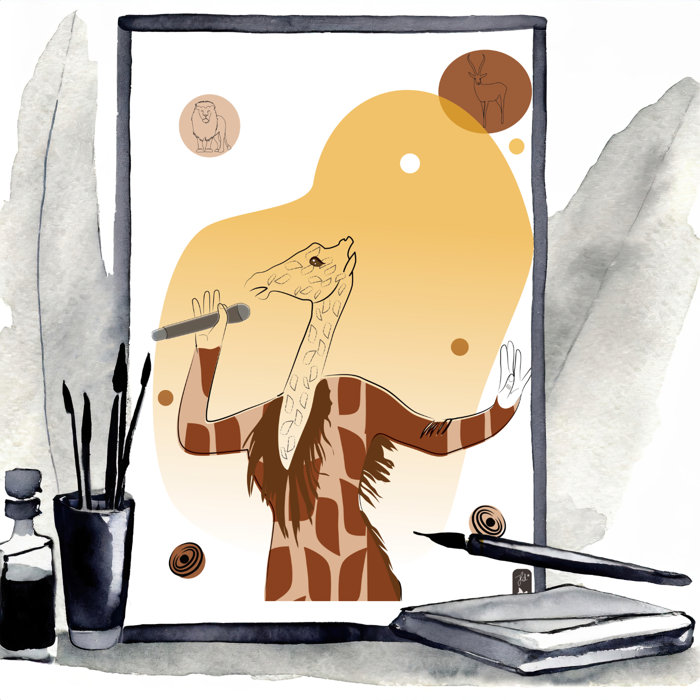 Affiche Girafe Chanteuse
