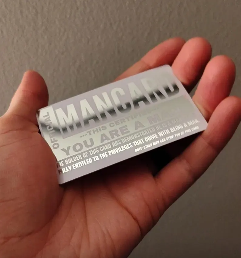 Funny Official Man Card – Silver Foil Gag Gift (NO NFC)