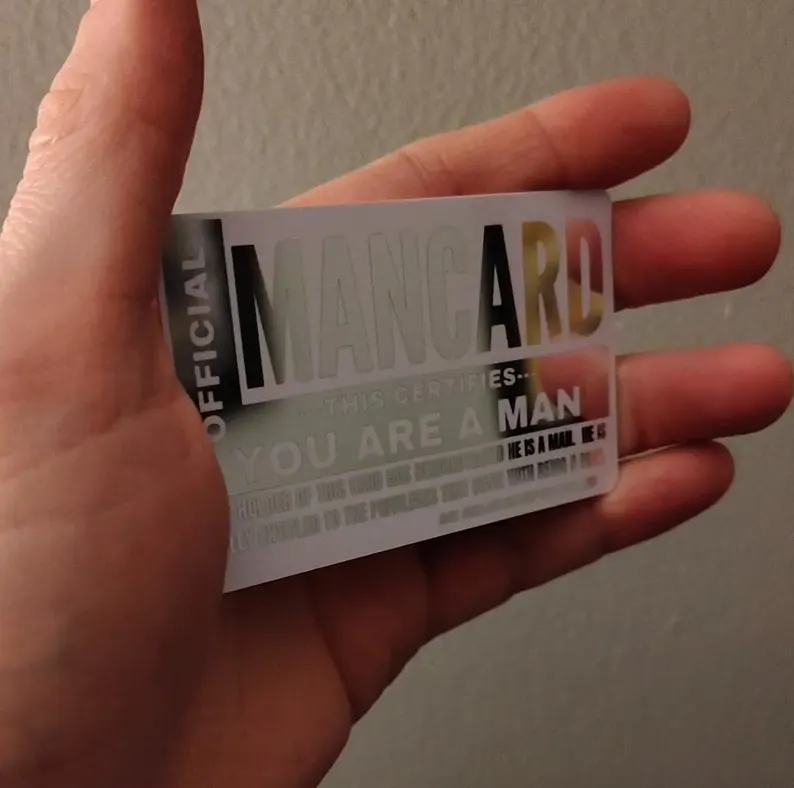 Funny Official Man Card – Silver Foil Gag Gift (NO NFC)