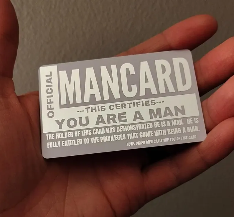 Funny Official Man Card – Silver Foil Gag Gift (NO NFC)