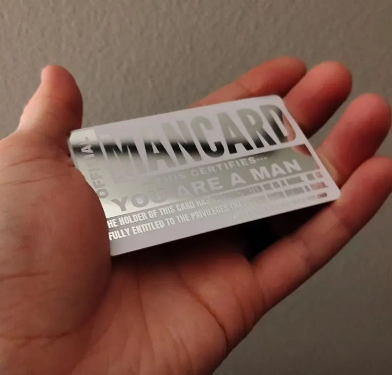 Funny Official Man Card – Silver Foil Gag Gift (NO NFC)