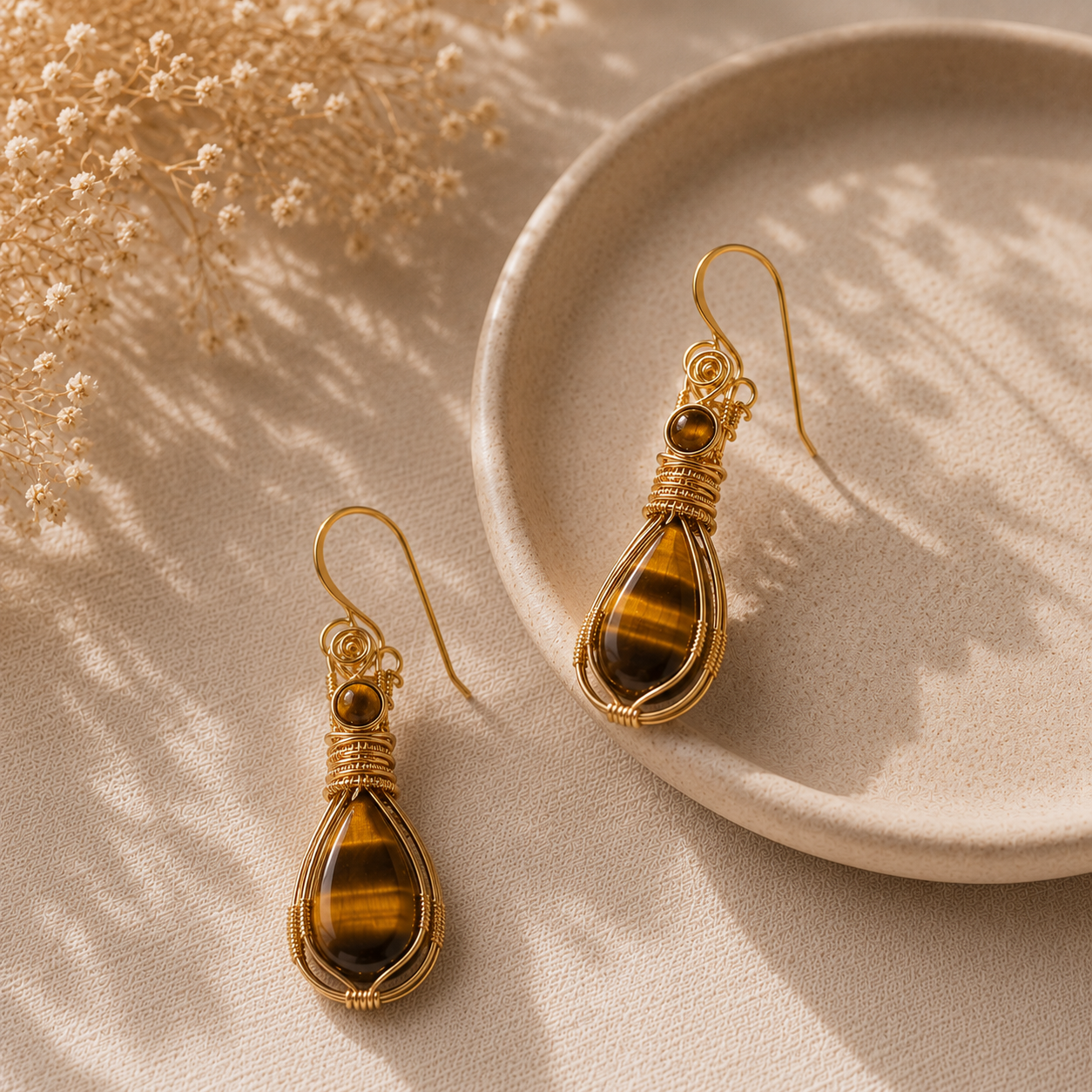 Aretes ojo de tigre 