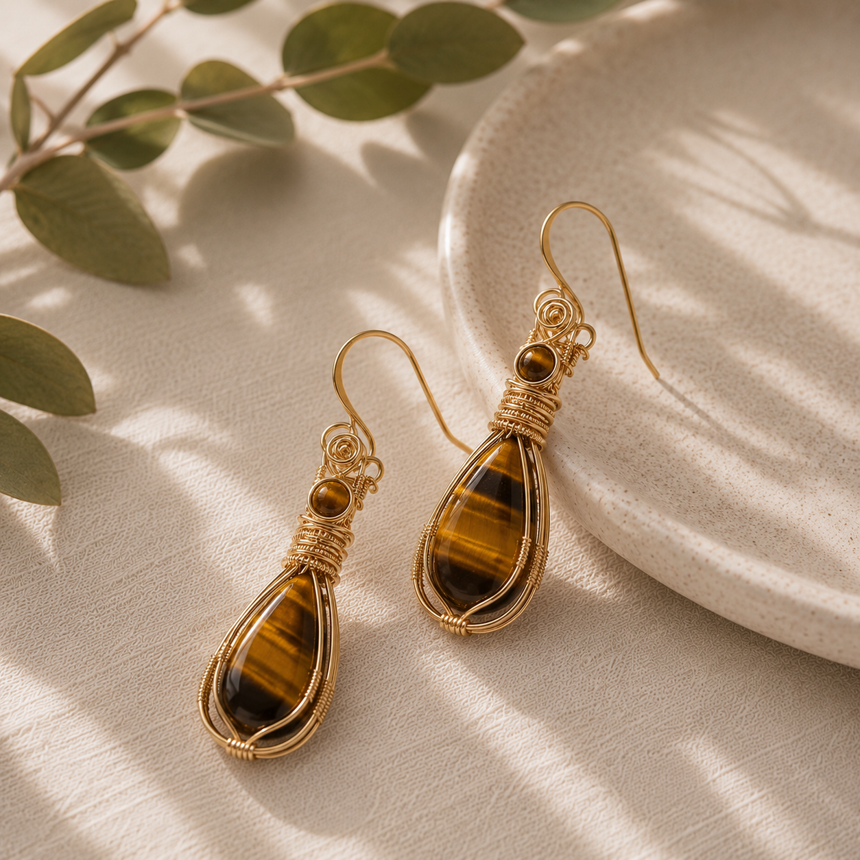 Aretes ojo de tigre 