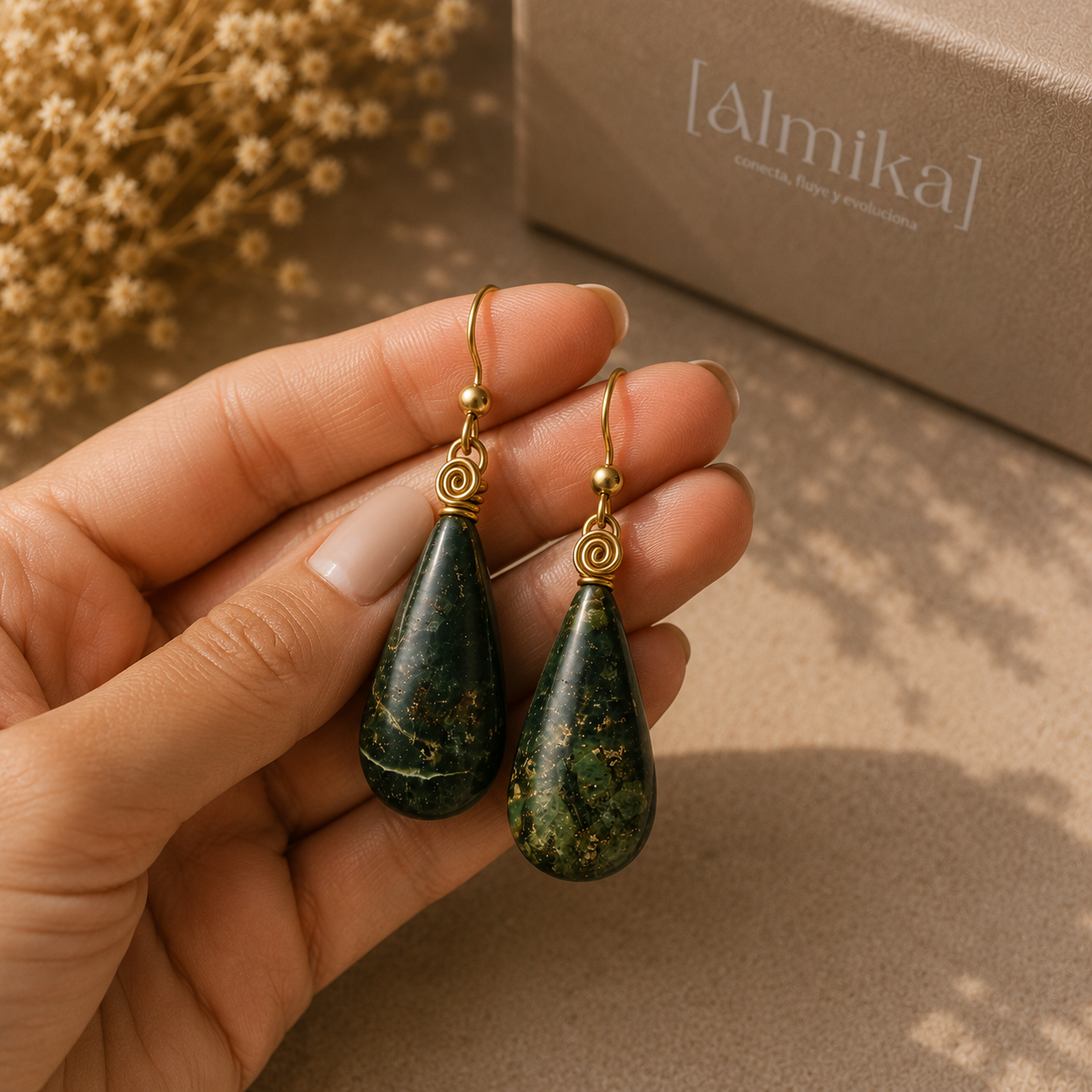 Aretes de Jade Natural