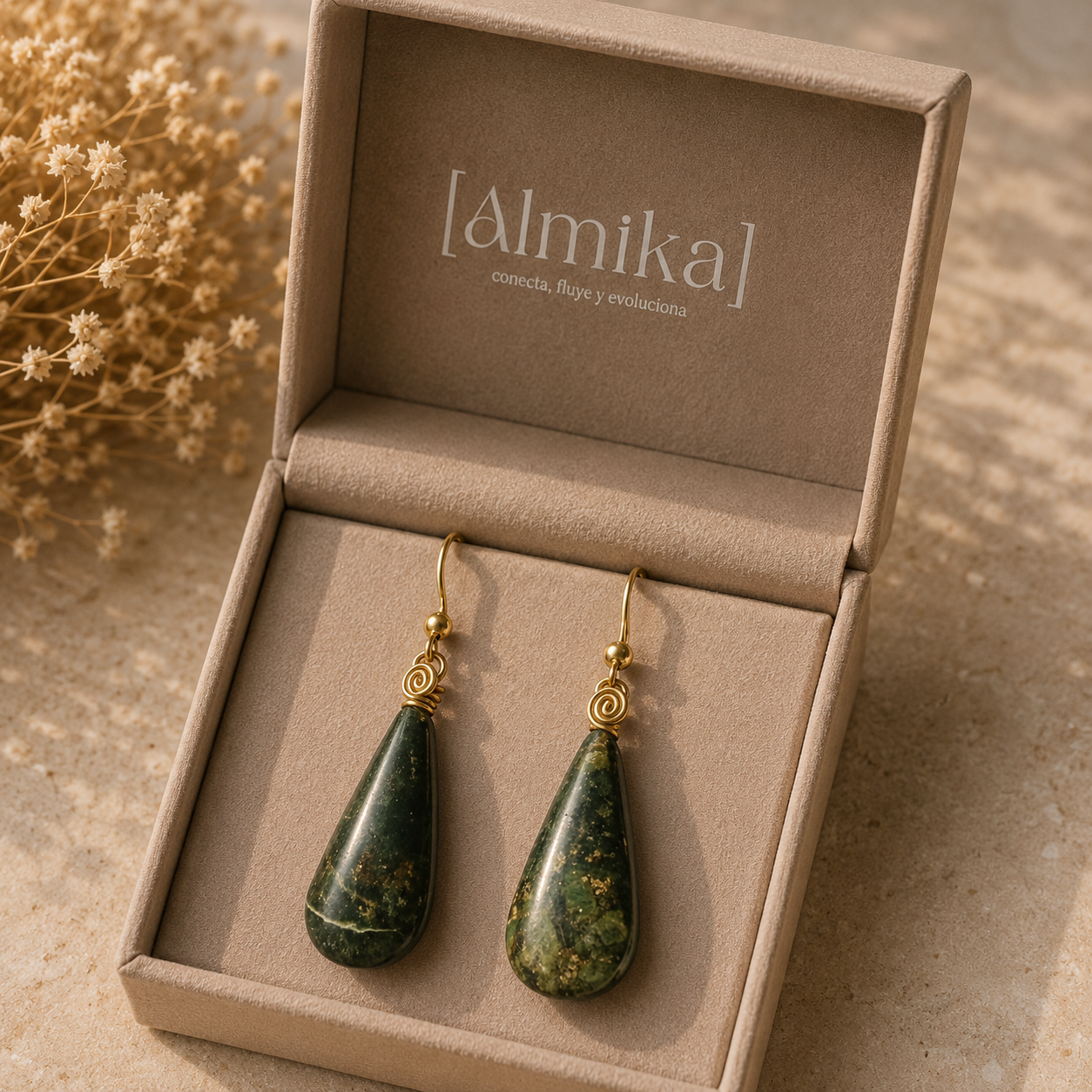 Aretes de Jade Natural