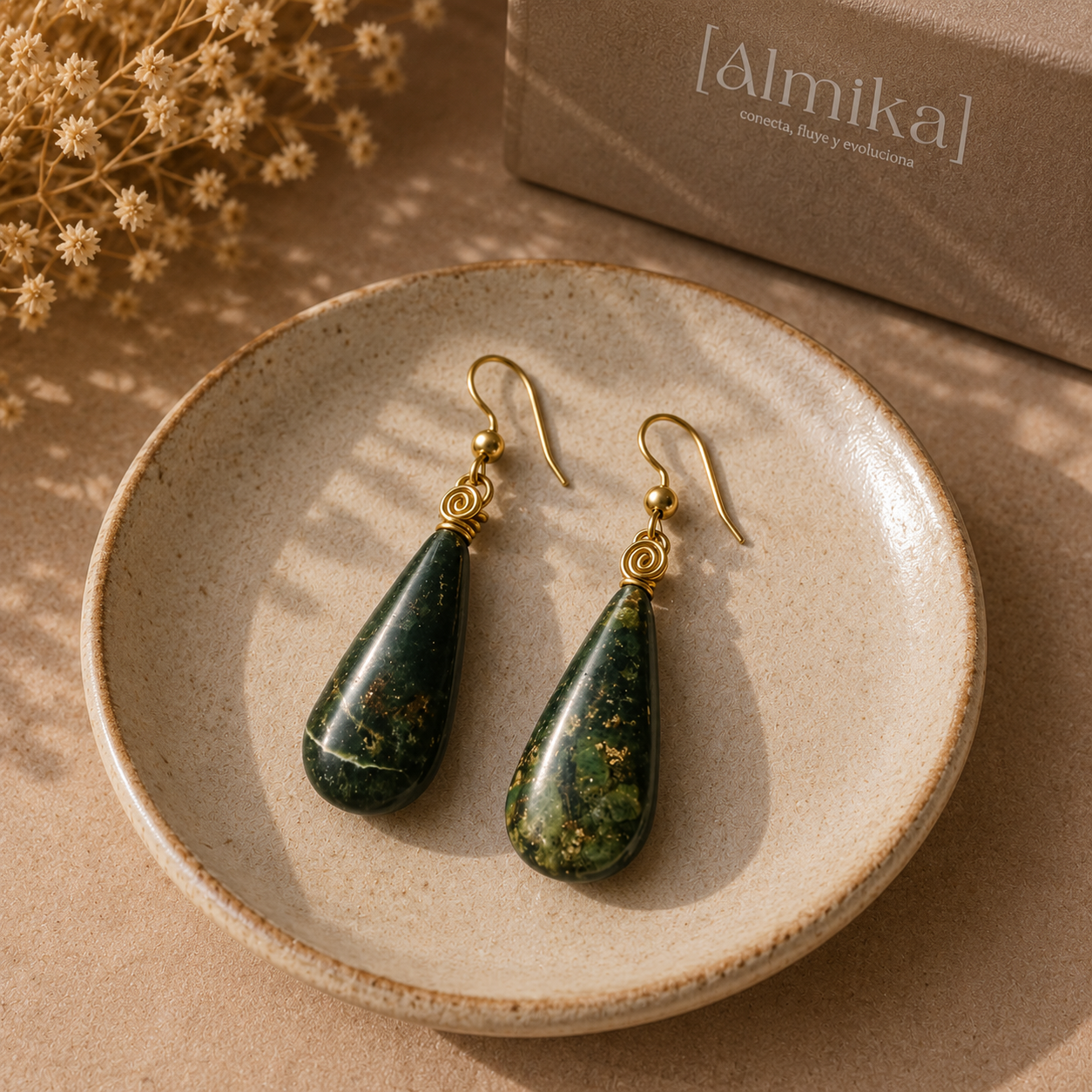 Aretes de Jade Natural