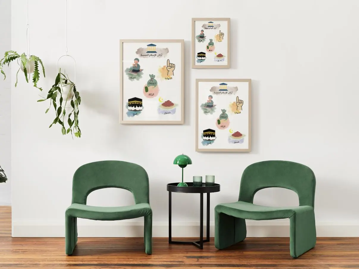 Islamic Five Pillars Poster